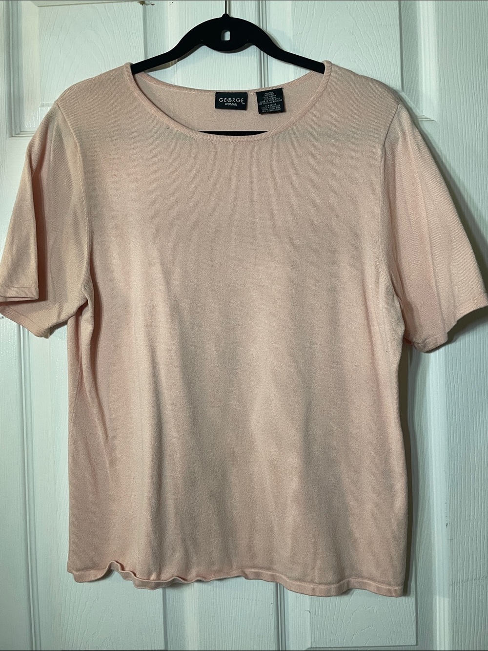 George Soft Blush Short Sleeve Crewneck Sweater